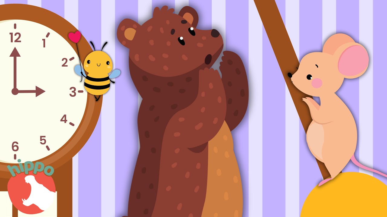 Hickory Dickory Dock 🐭 | Counting & Clock Song for Kids | Nursery Rhymes | Hippo