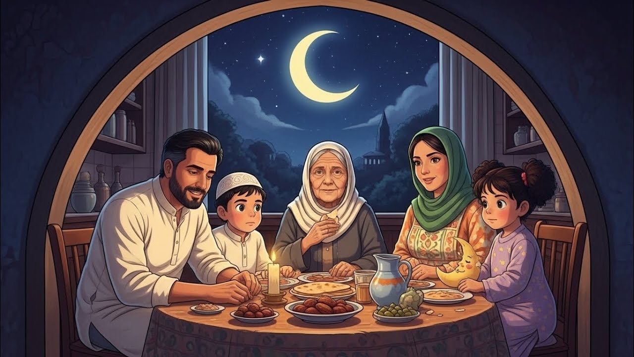 Ramadan Suhoor Morning Routine 🌙 | The Noor Family Ghibli Style Animation | Faith, Family & Fajr