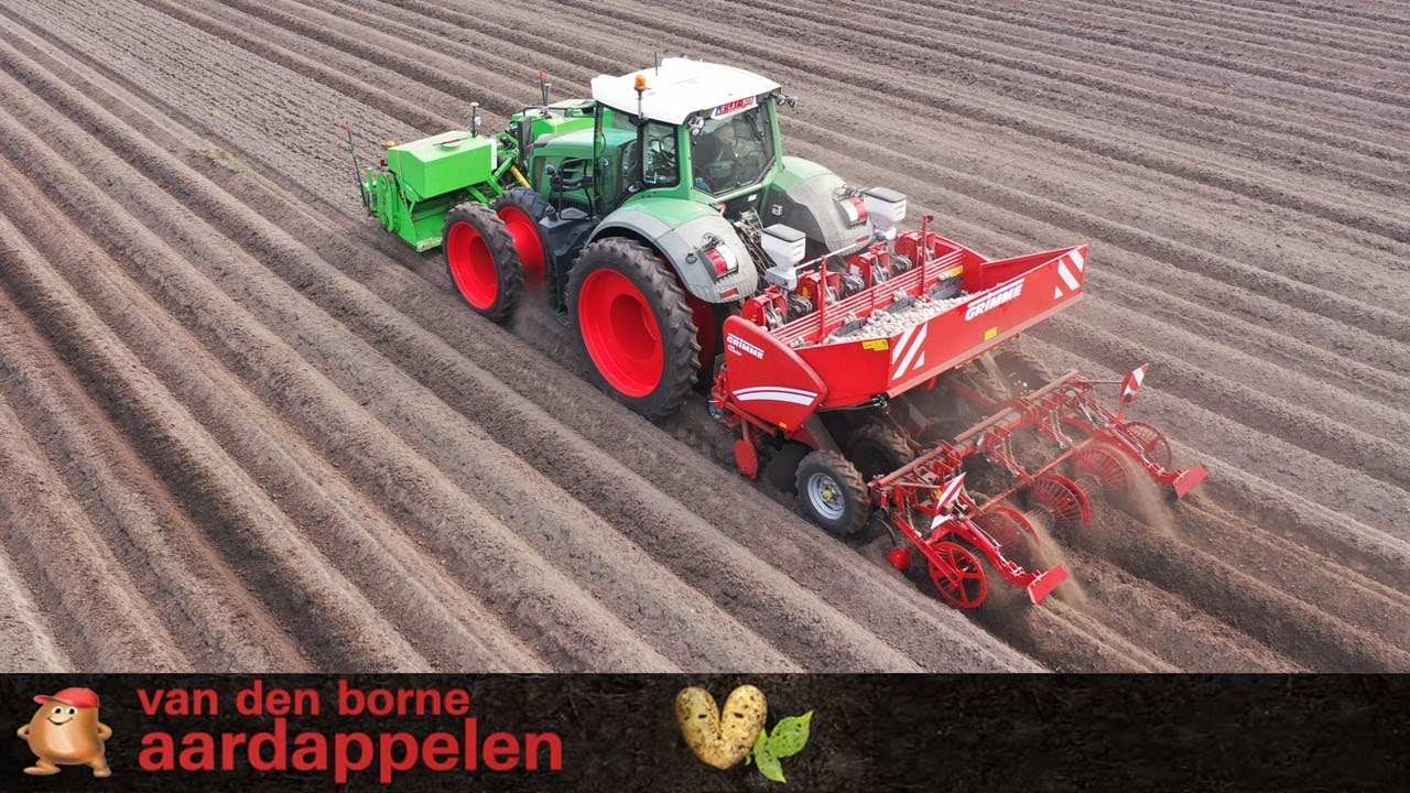 Planting potatoes with Fendt 828 and Grimme GL 420