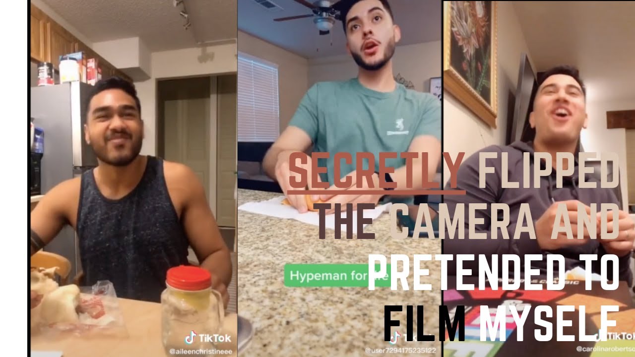 Secretly flip the camera and pretended to film myself. (REACTION) #TIKTOK #DANCE #REACTION