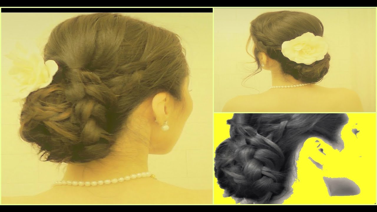 ★WEDDING HAIR TUTORIAL: LOW BRAID BUN UPDOS for MEDIUM LONG HAIR | BRAIDED BUNS FOR PROM