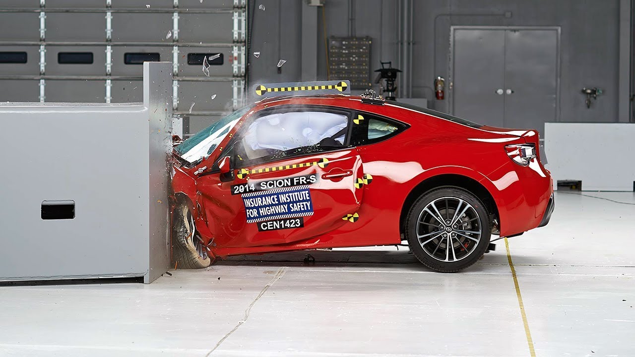 2014 Scion FR-S driver-side small overlap IIHS crash test