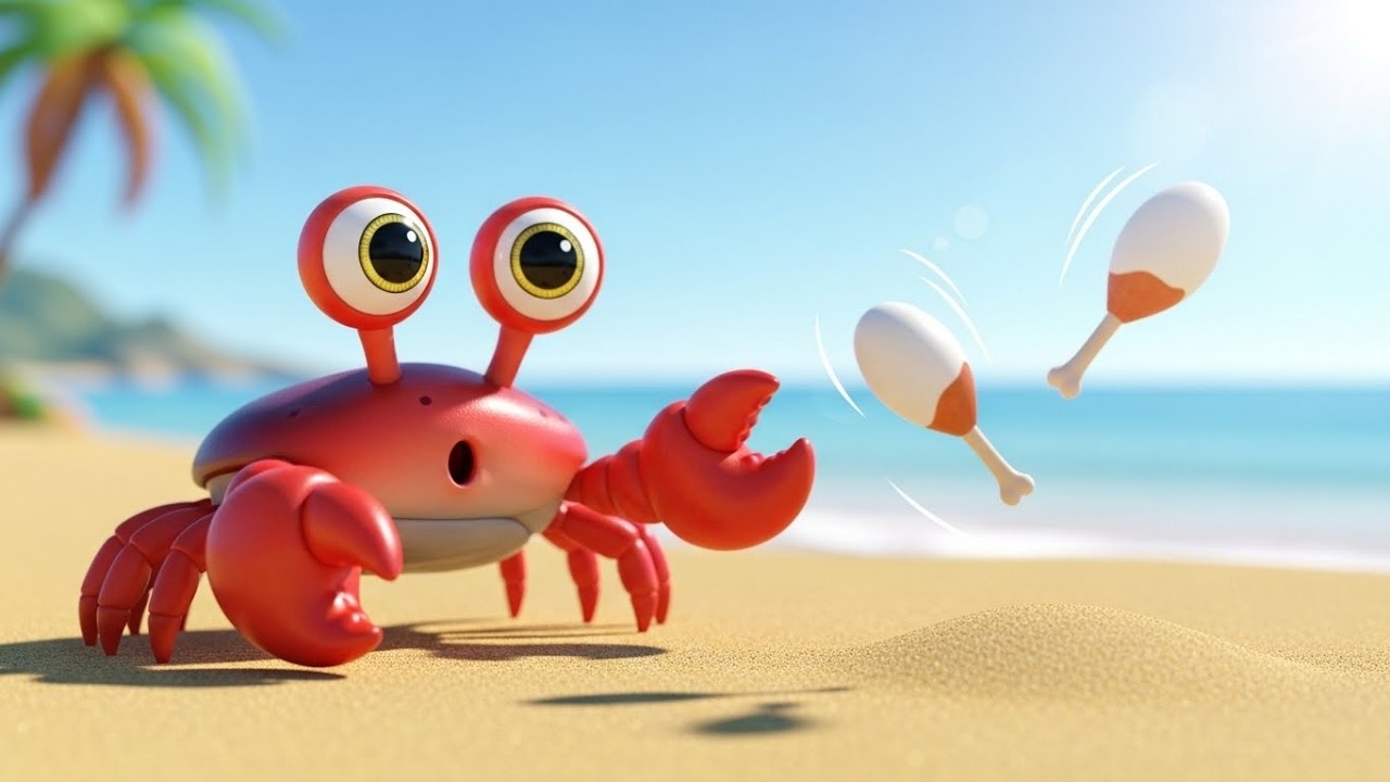 Забавный краб играет на барабане «Бум-Бум» 🦀🥁🌊 | Мультфильм для детей и весёлые приключения