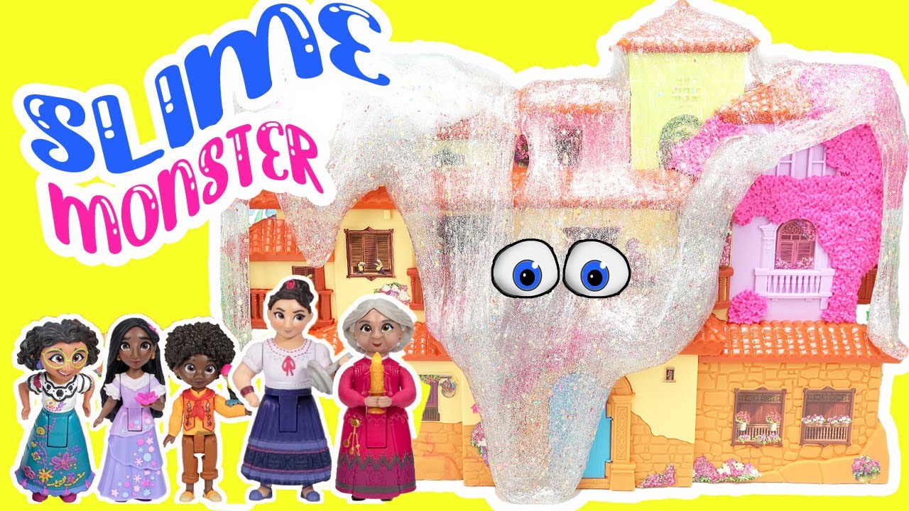 Disney Encanto DIY GIANT Slime Transformation with Mirabel, Luisa, Isabela Dolls at Madrigal House
