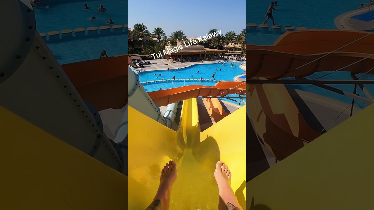 Tui Magic Life Kalawy Yellow Slide #aquapark #slides #waterpark #pool #ride #fun #holiday #shorts