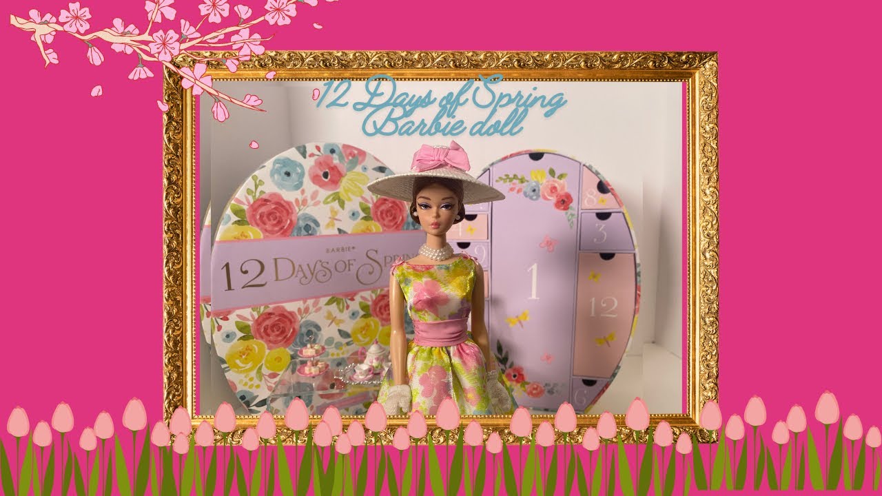 Unboxing and review of 12 Days of Spring Barbie doll