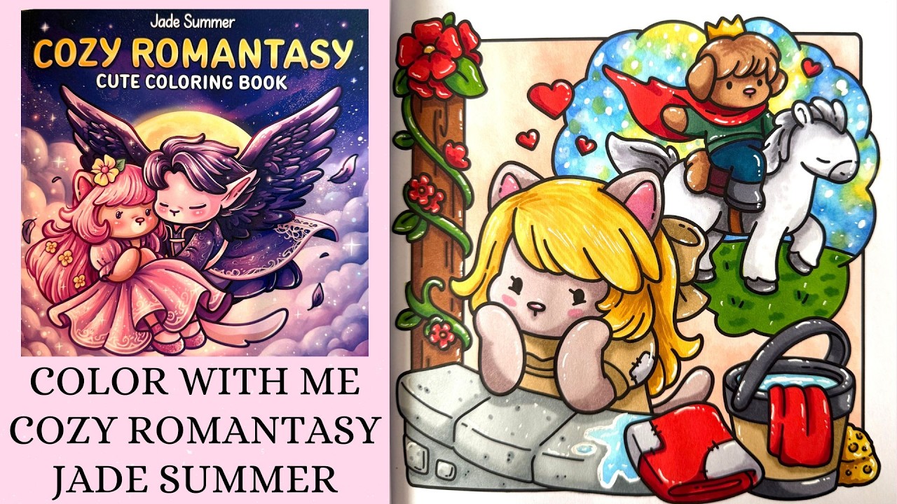 ASMR 🌸 Cozy Romantasy 🌸 Jade Summer 🌸 Day Dream 🌸 Colour with me 🌸 Tutorial 🌸 Ohuhu alcohol markers