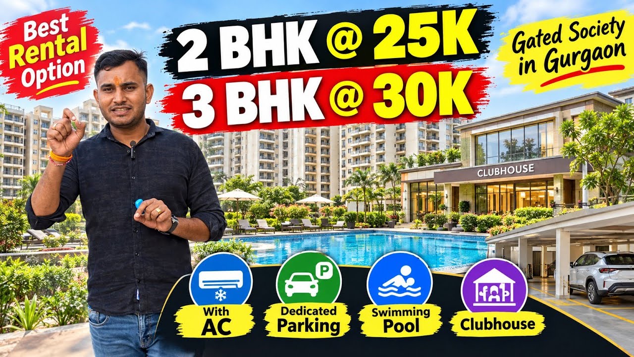 2 BHK @ ₹25K & 3 BHK @ ₹30K | AC + Dedicated Parking | Pool & Clubhouse | Gurgaon