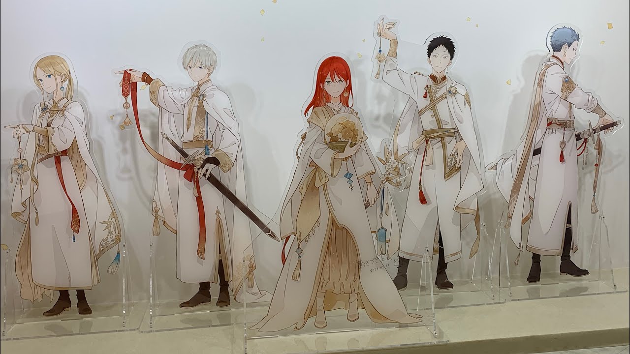 「赤髪の白雪姫 原画展」Snow White with the Red Hair フォトスポット キャラクターパネル（白雪、ゼン、ミツヒデ、木々、オビ）&衣装・小物 名シーン再現ジオラマ