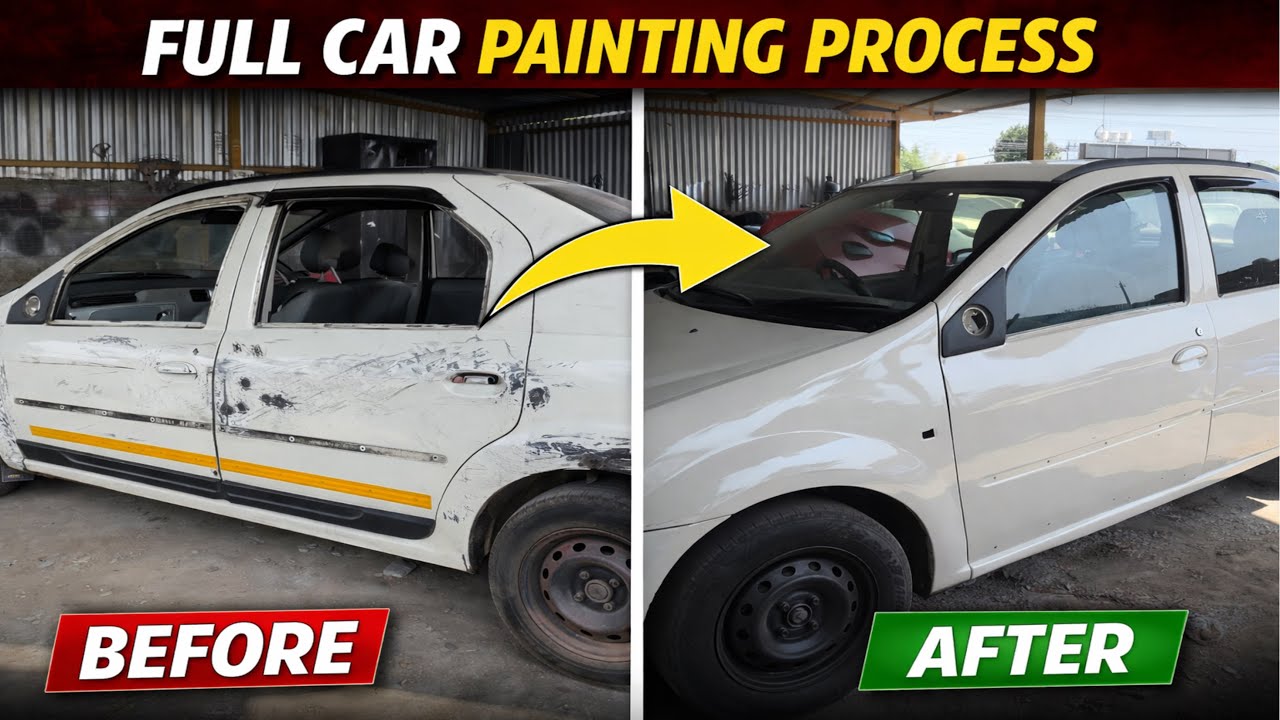 😱From Damaged to Brand New 😱 | Full Car Painting Transformation