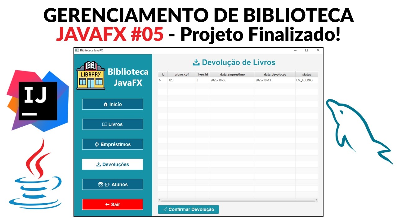 Sistema de Biblioteca em JavaFX com MySQL #05 - Projeto Finalizado!
