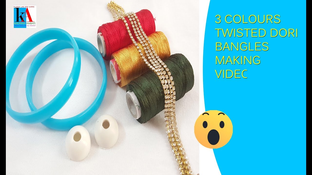 making of Beautiful Silk Thread bangles with twisted dori at home || Twisted dori making for bangles