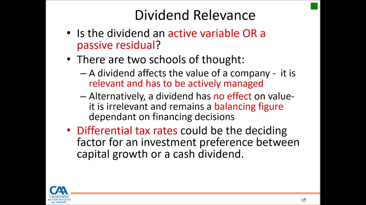 Dividend Policy Decisions - Part 1