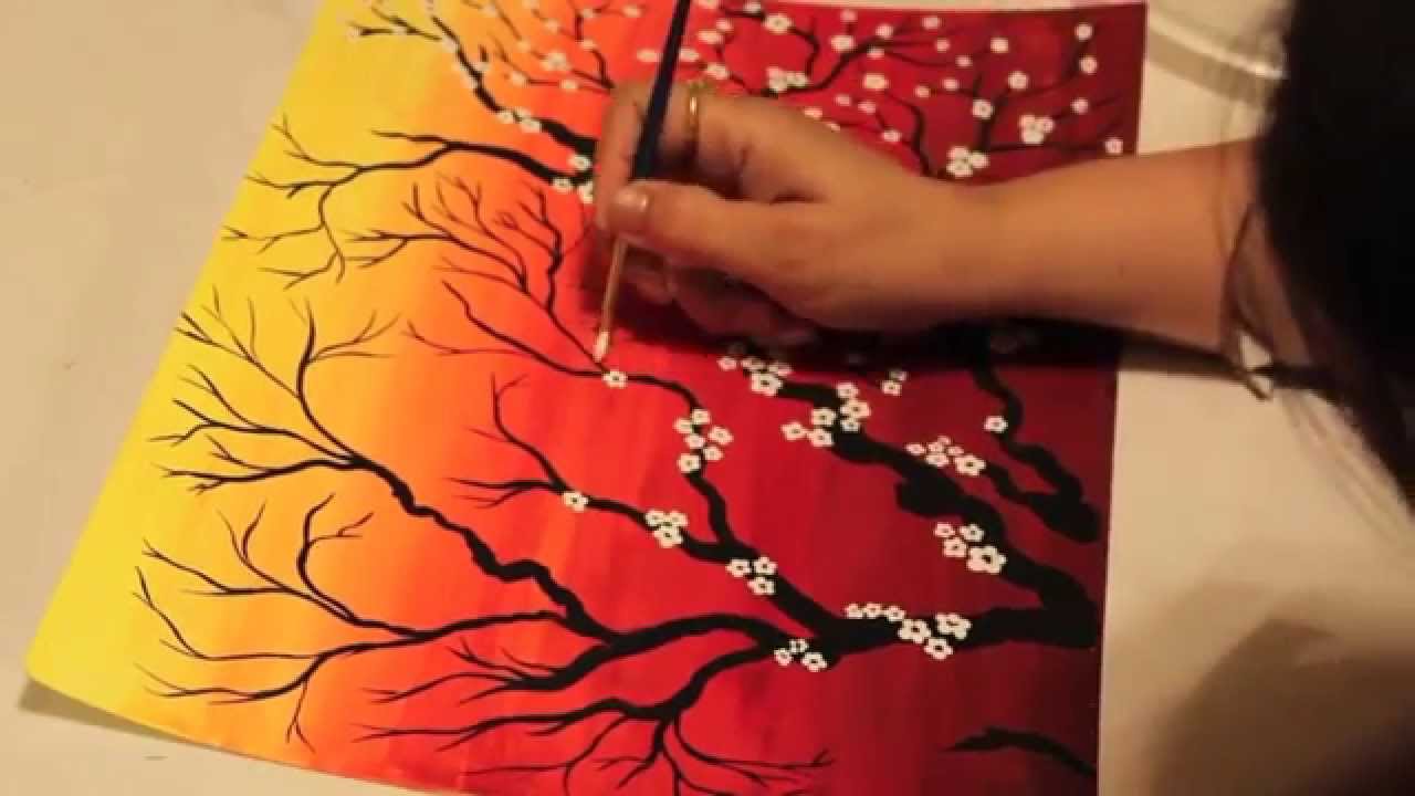 Watercolor Cherry Blossoms Painting Tutorial