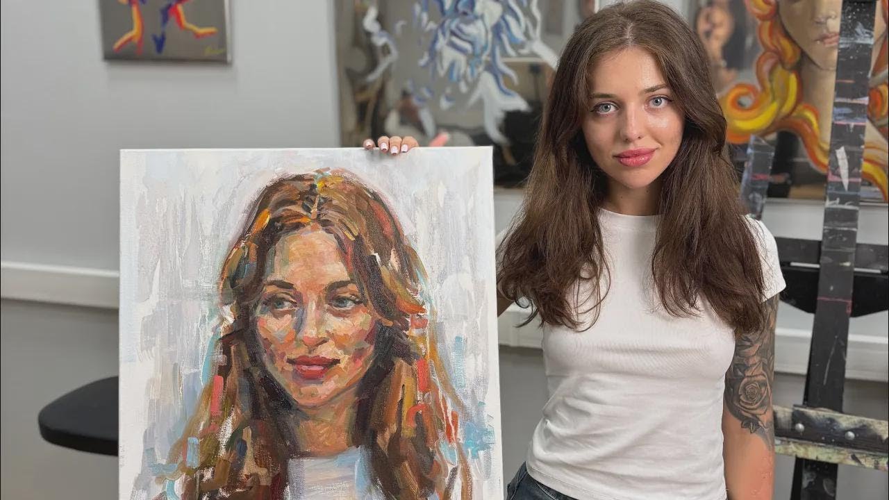Portrait d'une jeune femme en direct : suivez tout le processus commenté