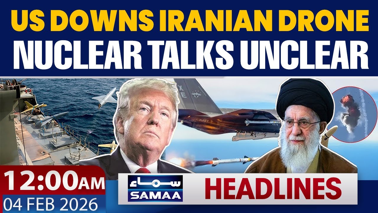 US Shoots Down Iranian Drone | Iran Wants Talks Venue Shifted | 12 AM News Headlines | 4 Feb 2026
