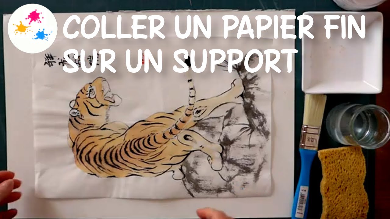Coller du papier fin sur un papier aquarelle