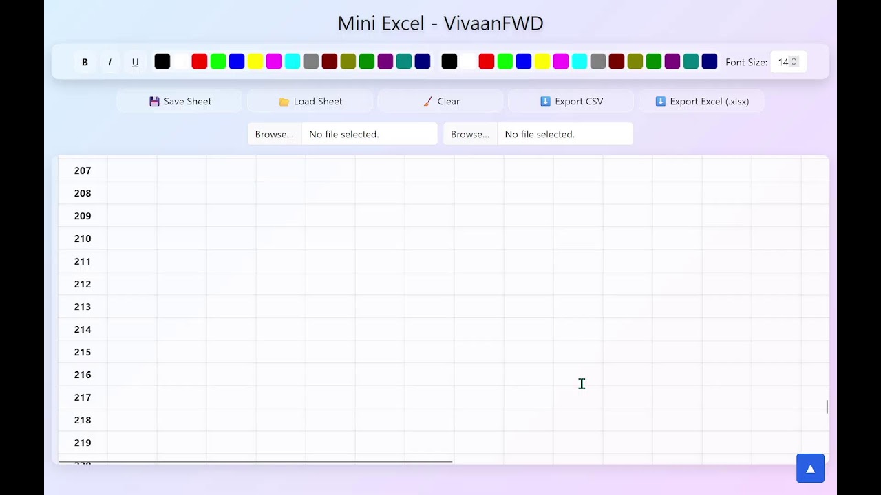 Mini Excel Web App