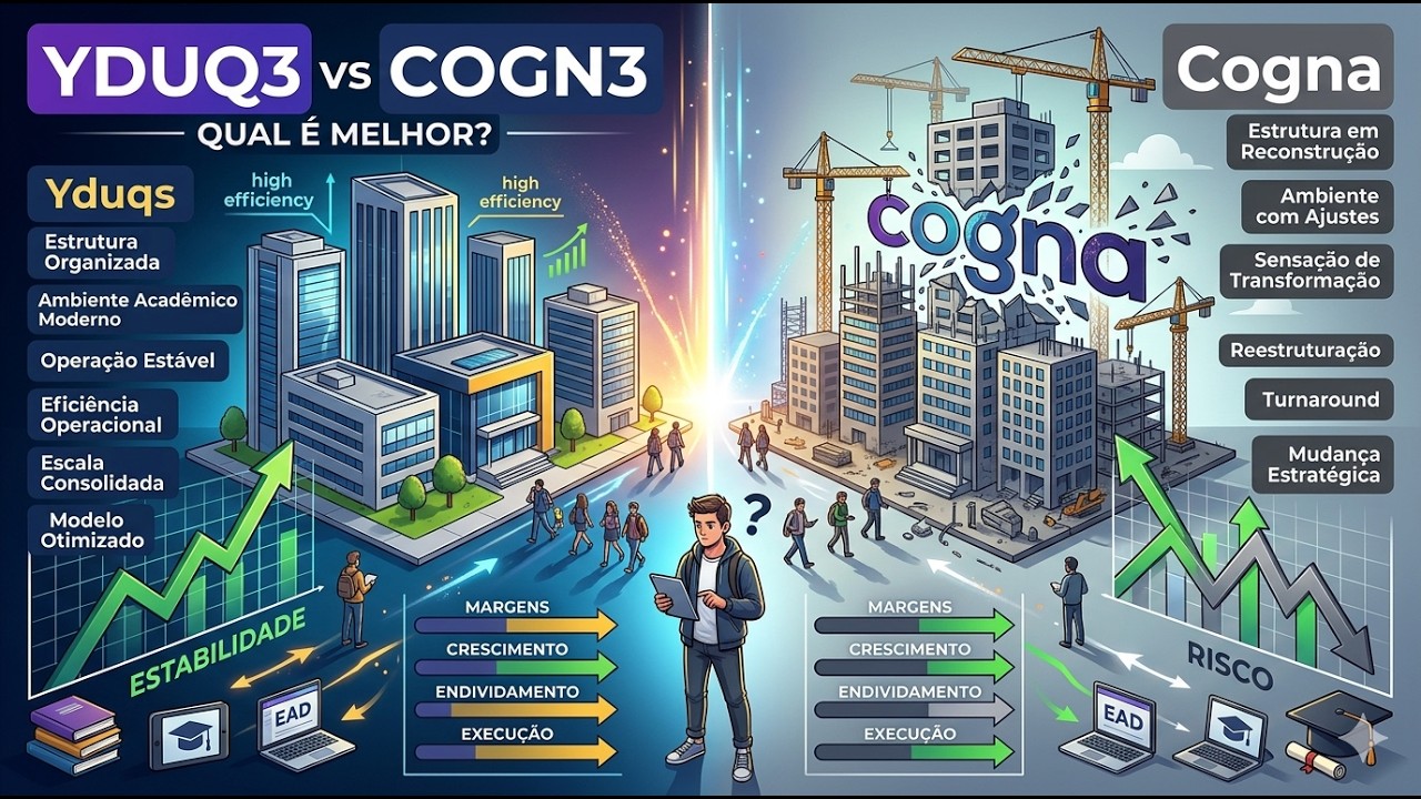 Yduqs (YDUQ3) vs Cogna (COGN3): Qual &eacute; Melhor ? [ COMPRAR A&Ccedil;&Otilde;ES 📊 ]