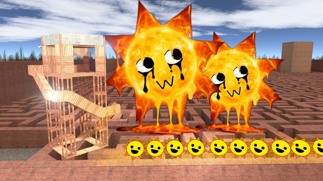 NEW Sprunki MR SUN Phase Melted Vs Houses In Garry's Mod