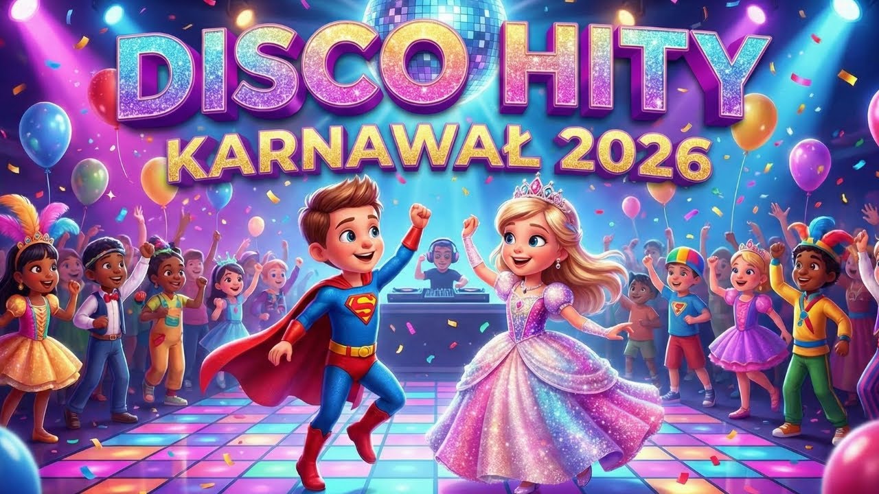 DISCO SKŁADANKA DLA DZIECI 🎉🪩  Piosenki na karnawał 🎆  Najlepsze przeboje do tańca! 🎶