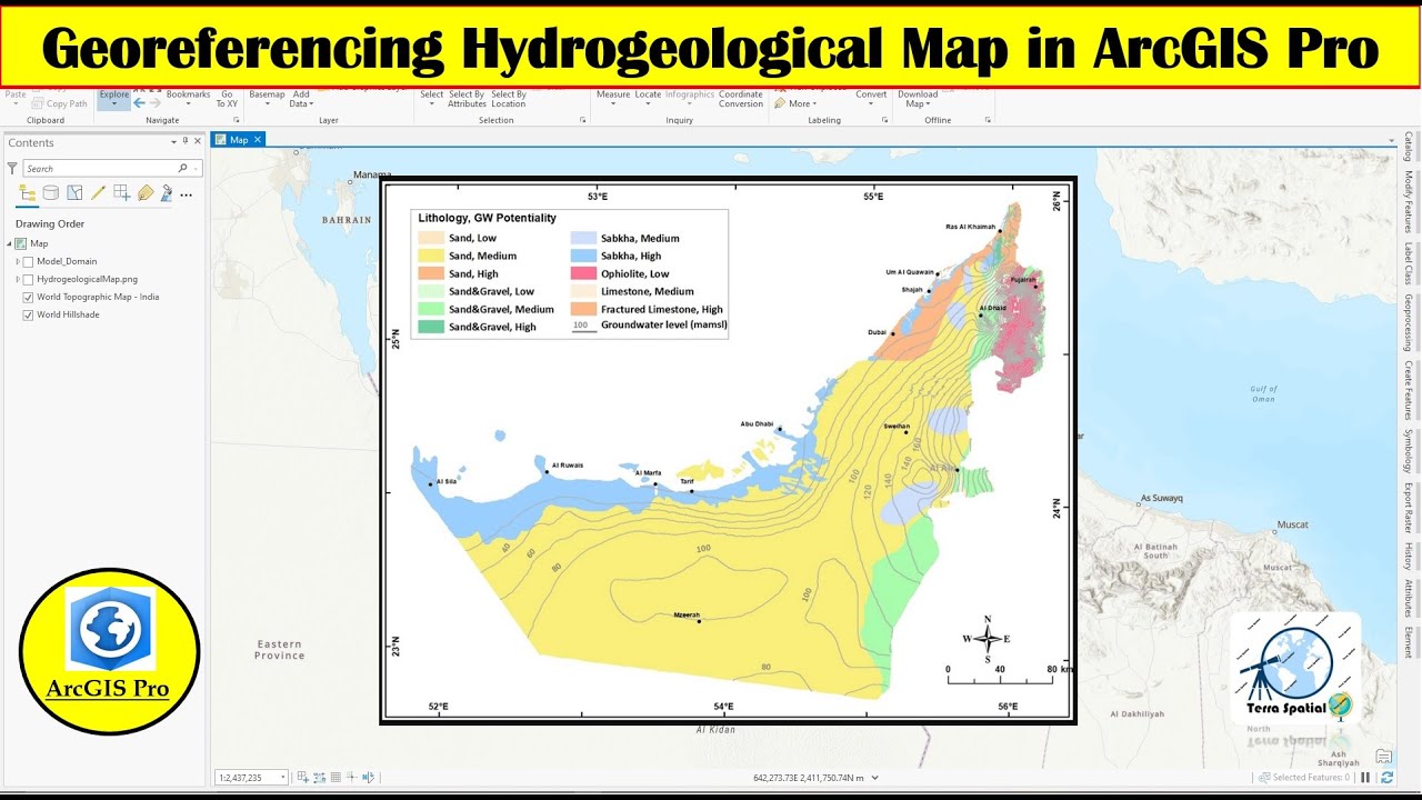 Georeferencing Hydrogeological Map in ArcGIS Pro