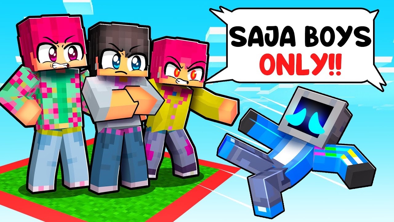 Surviving One Chunk with SAJA BOYS in Minecraft!