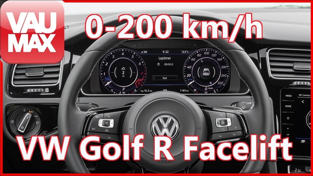 Launch Control 2018 VW Golf R DSG Beschleunigung 0-200 km/h / Tachovideo / Acceleration / 0-60mph