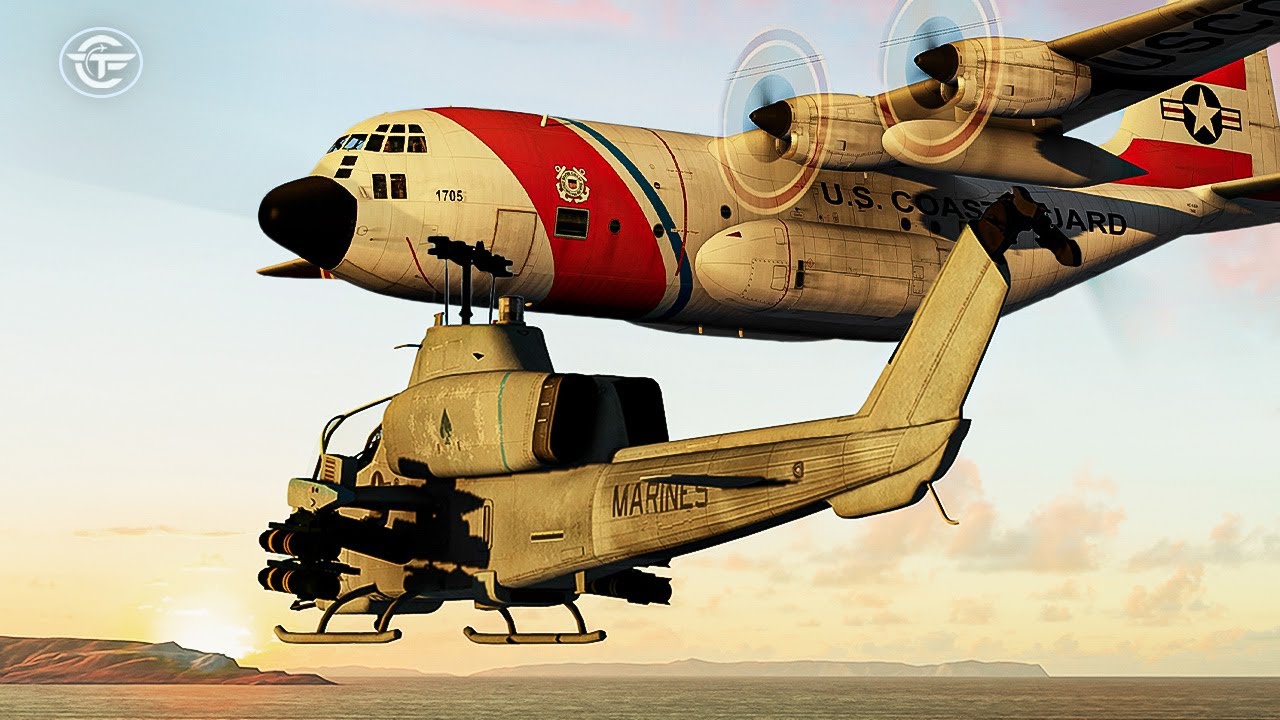 Coast Guard C-130 Collides with a Marine Corps SuperCobra over the Pacific Ocean