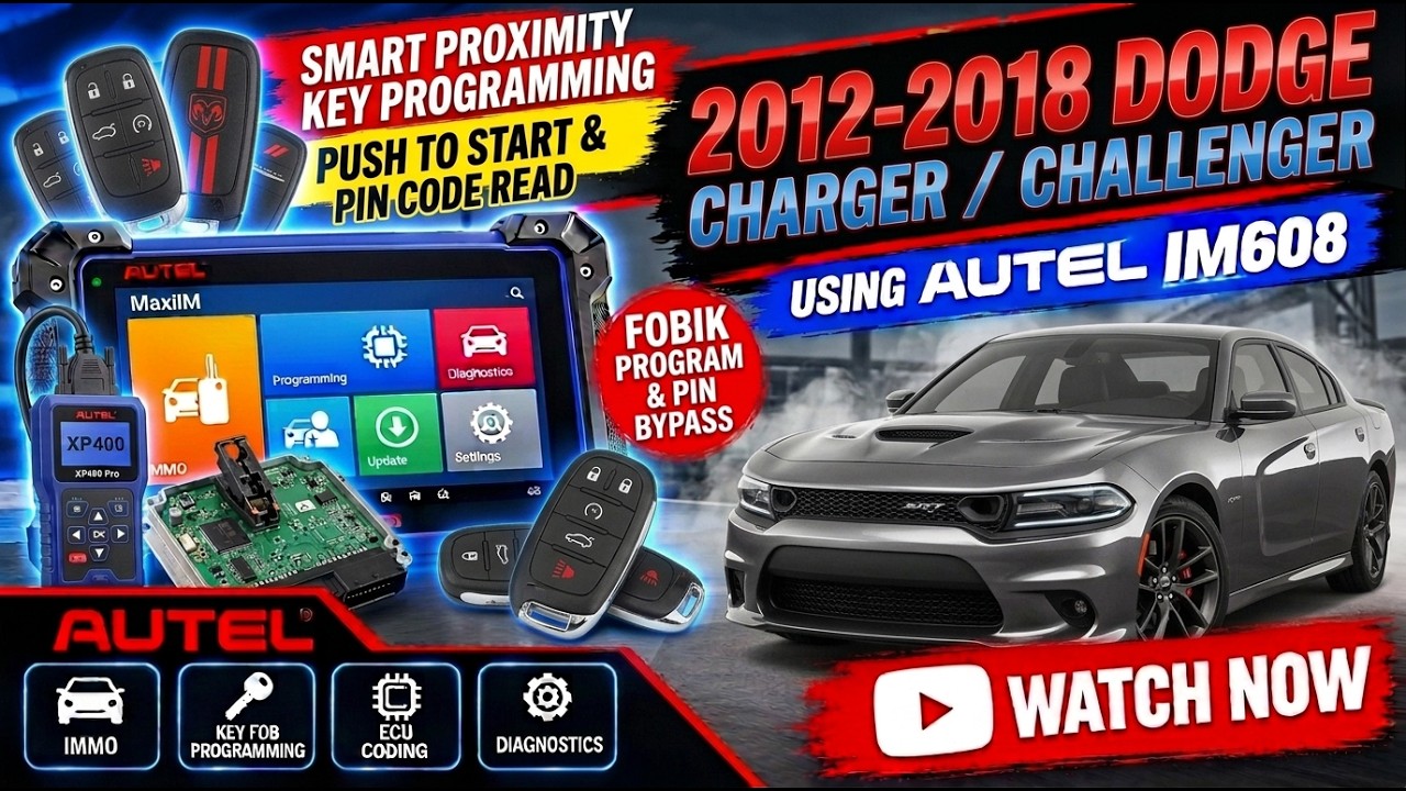 Как запрограммировать смарт-ключи для Dodge Charger-challenger 2012-2018 годов с помощью Autel IM...
