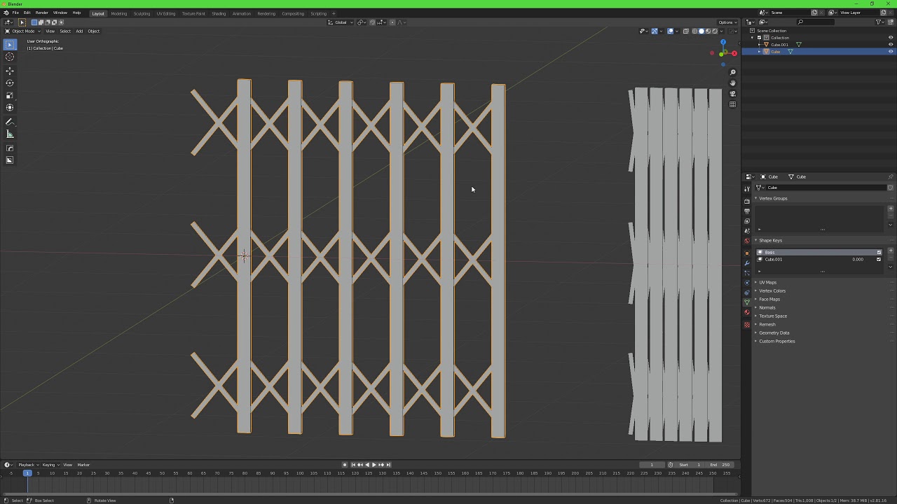 Opening old timey elevator door for games in Blender (Scuffed Quick Tutorial)