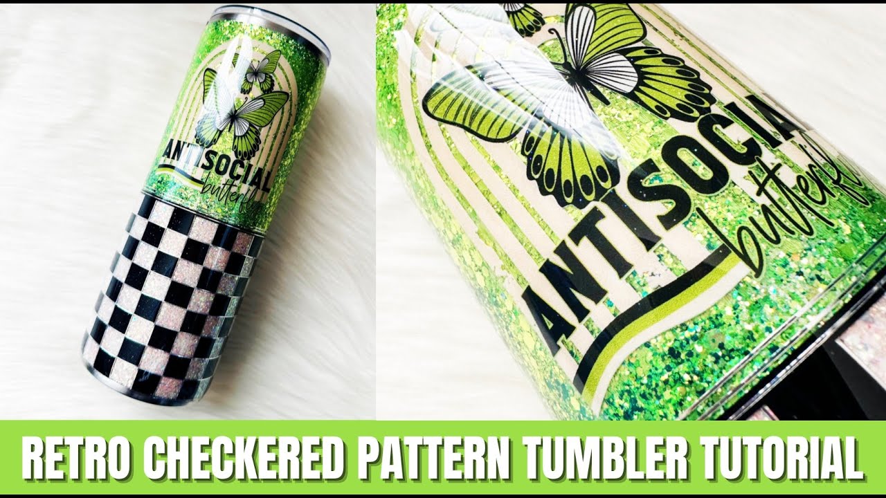 Retro Checkered Pattern Tumbler