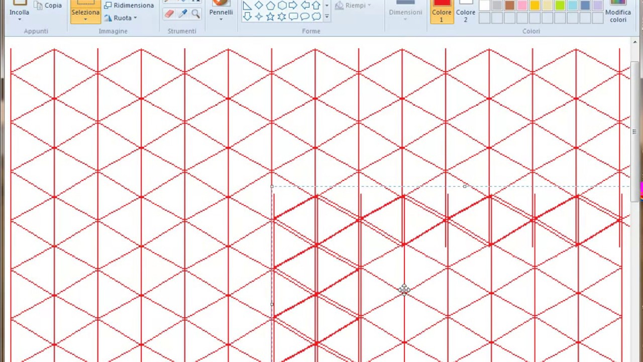 Griglia assonometrica in Paint