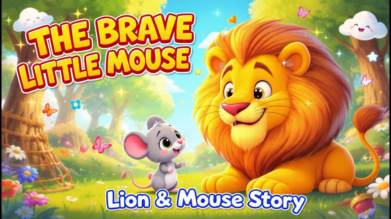 The Brave Little Mouse 🐭 Lion & Mouse Story | Kindness & Friendship for Kids | Bedtime Stories