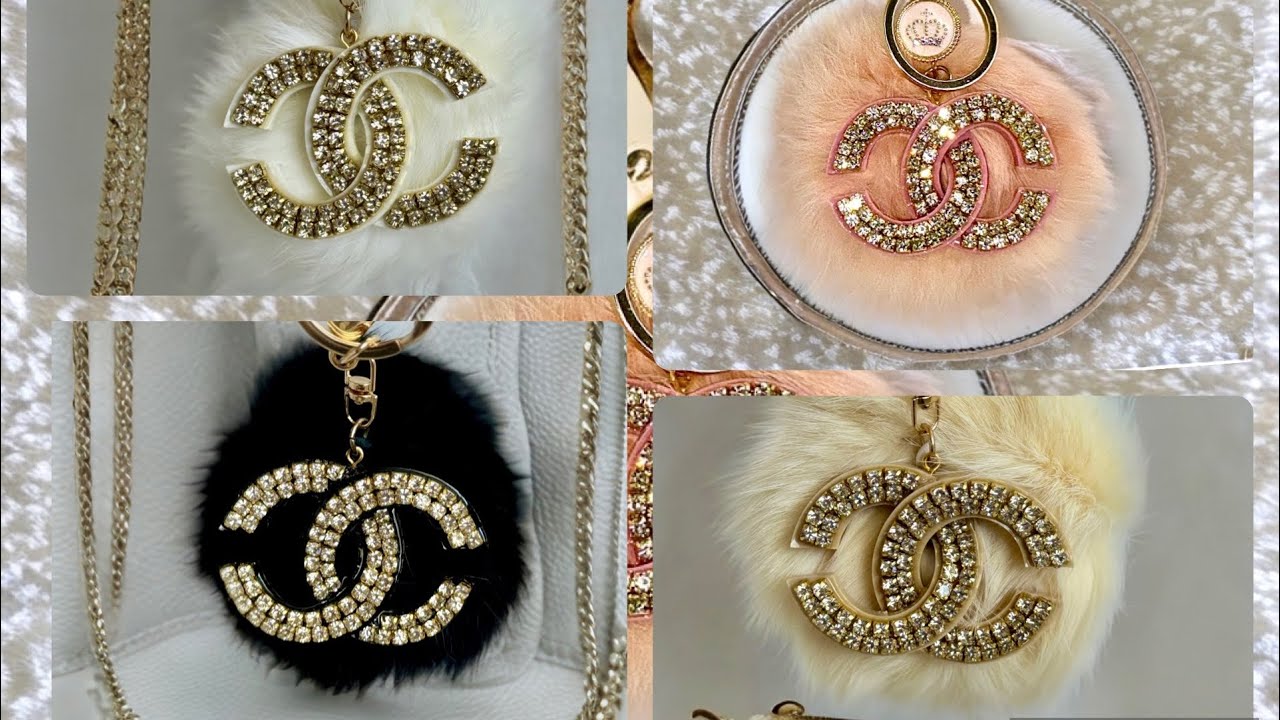 Cc resin keychain with rhinestone