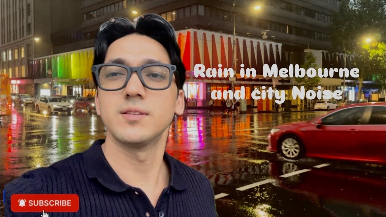 Rainfall in Melbourne with rhythmic winds 