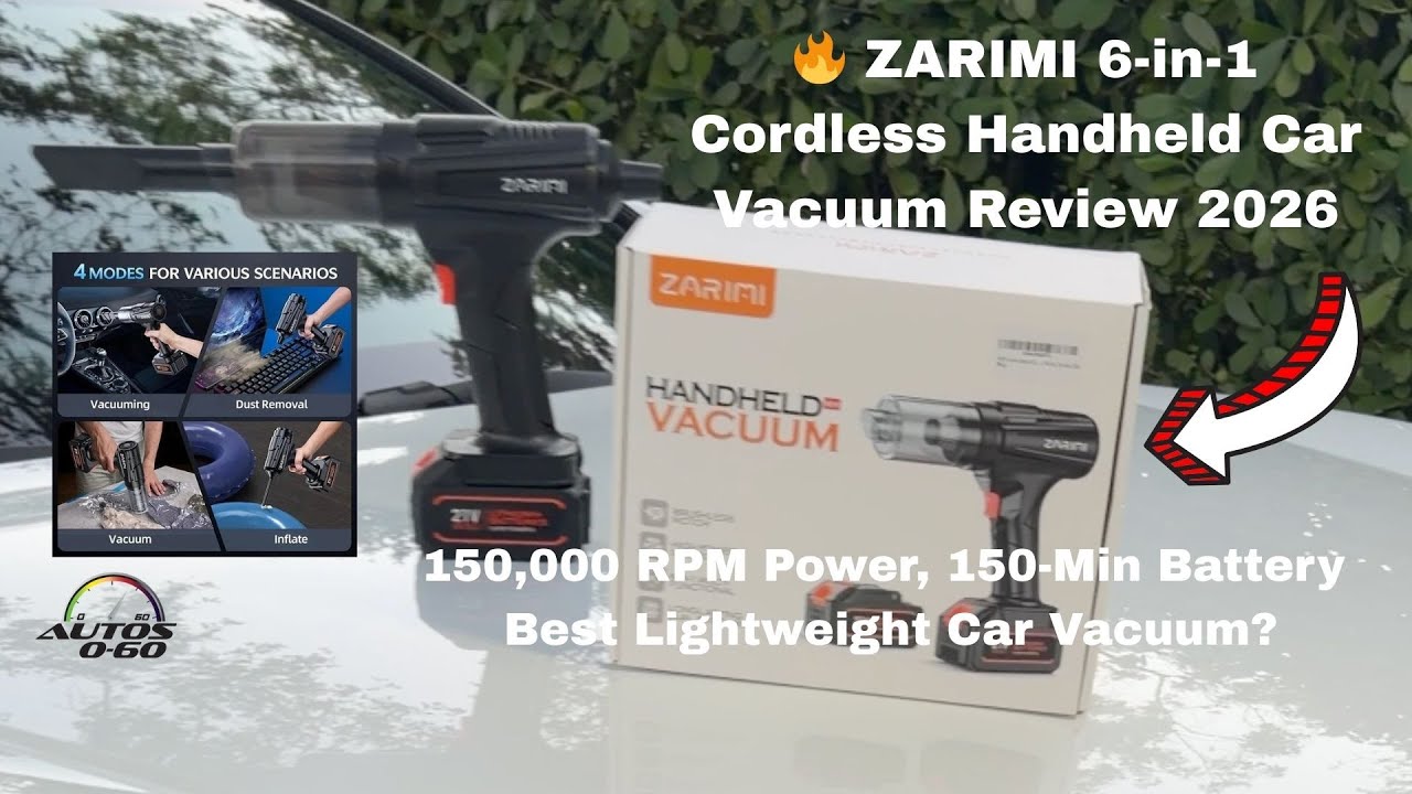 ZARIMI 6-in-1 Cordless Handheld Car Vacuum | 150,000 RPM Power, 150-Min Battery | Best Car Vacuum?