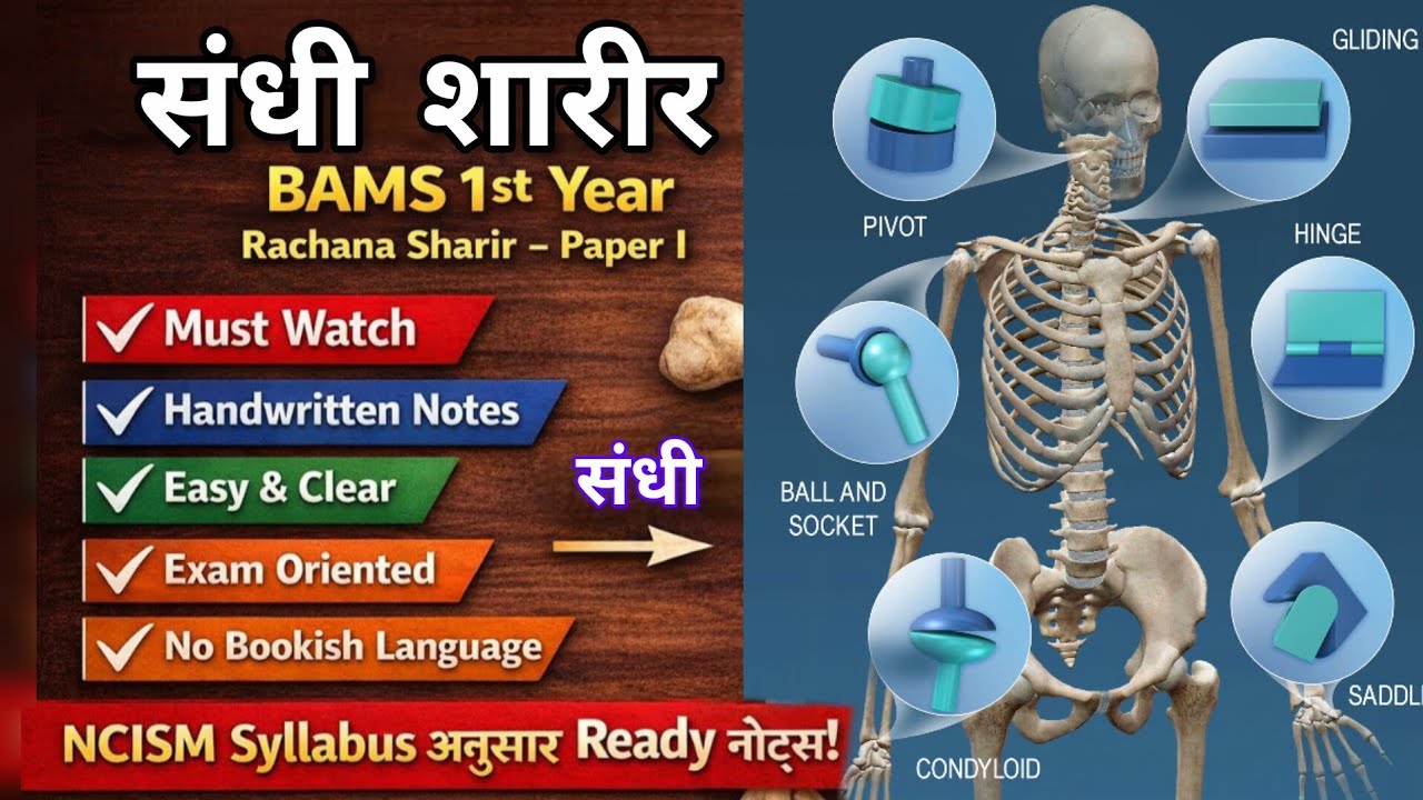 संधी शारीर ✅ | Rachana Sharir | BAMS 1st year | #bams #rachanasharir #muhs #ncism #anatomy #joints 
