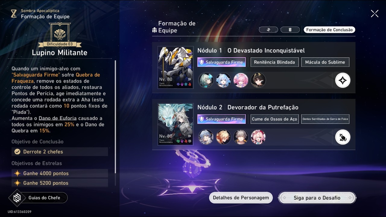 Anaxa e Mydei no estágio 4 do sombra apocalíptica- Honkai star rail