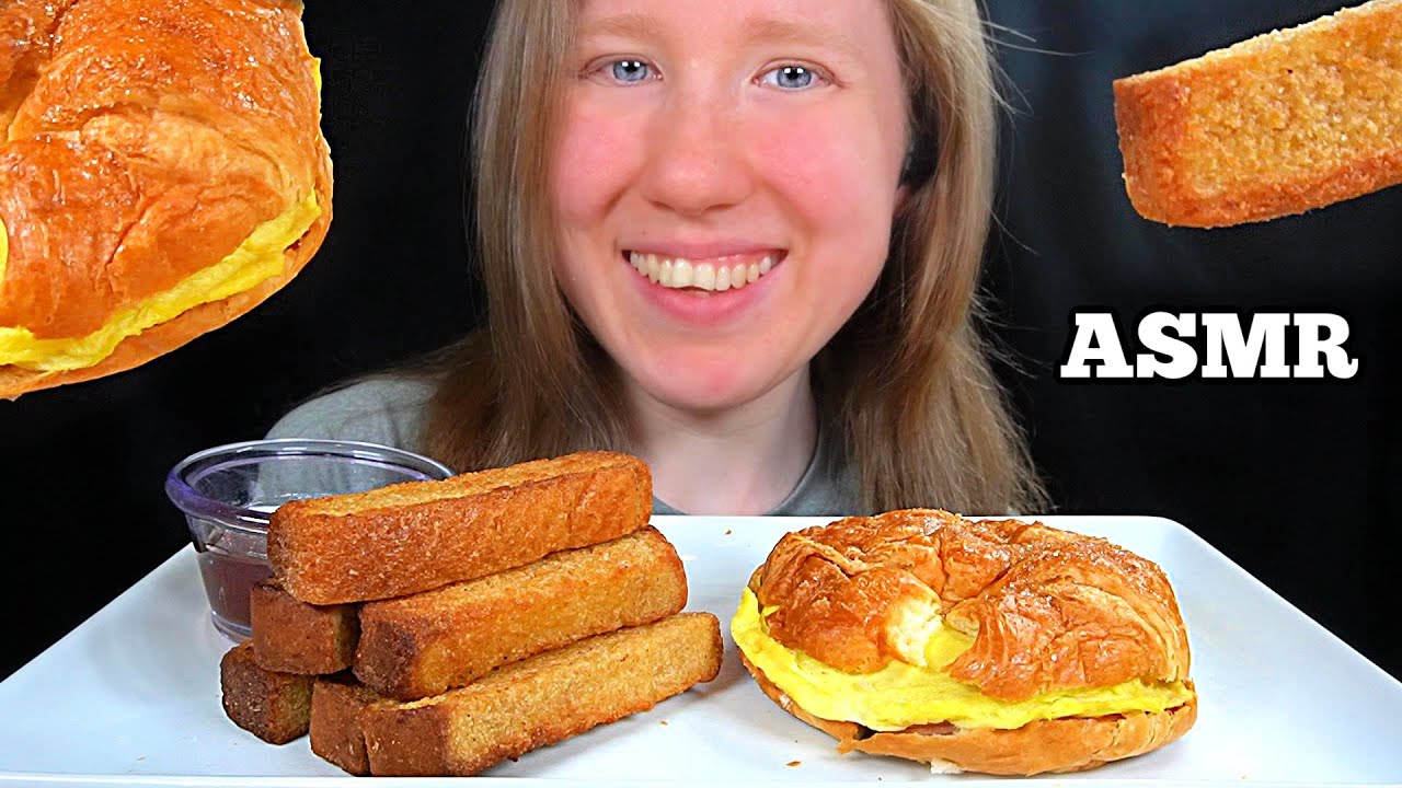 ASMR BREAKFAST CROISSANT MUKBANG EATING SOUNDS