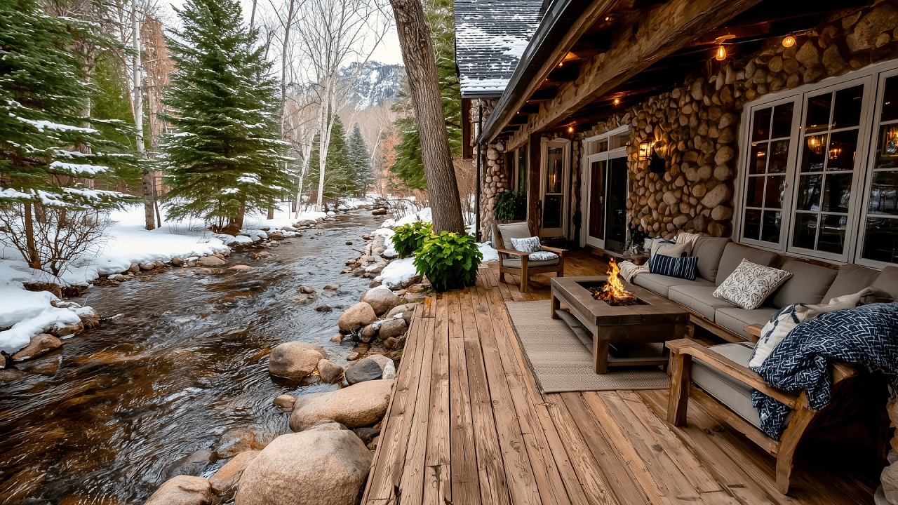 You’ll Feel Something Watching This Winter Riverside Porch Campfire & Nature Sounds Ambience