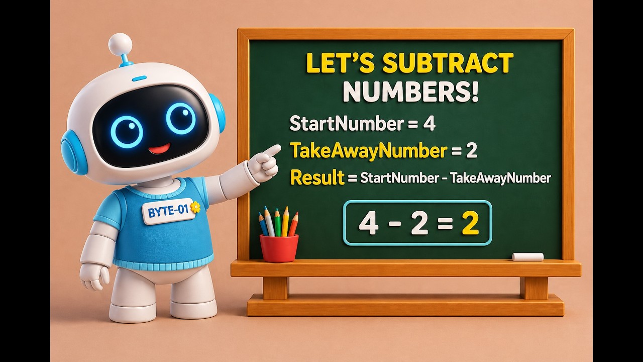 Let’s Subtract Numbers With Code! 🤖➖ | Fun Coding for Kids