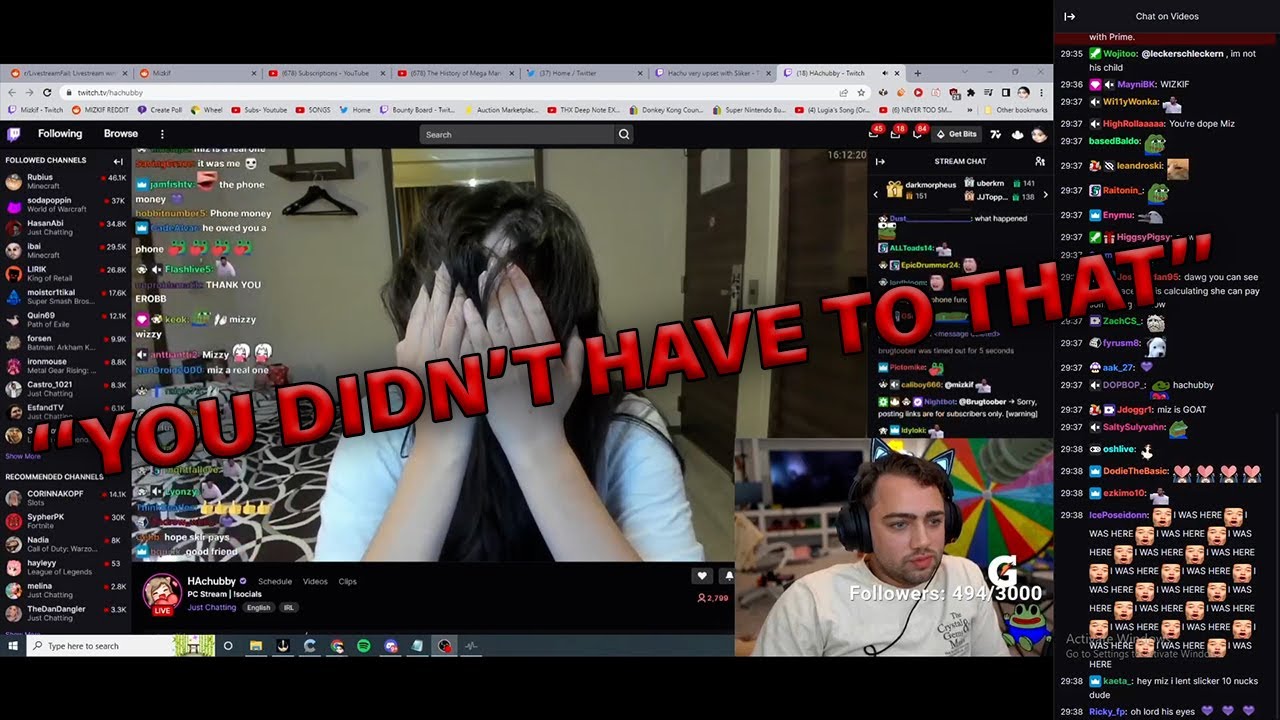 Mizkif Donates $2,500 That Slicker Stole From Hachubby....