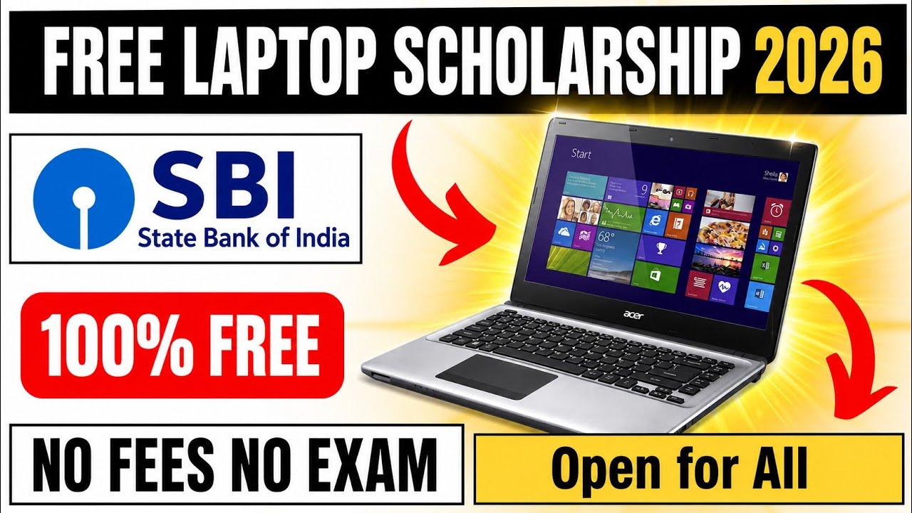 💻Free Laptop Scholarship 2026 | No Exam ❌ No Fees | Open for all | Apply Now!
