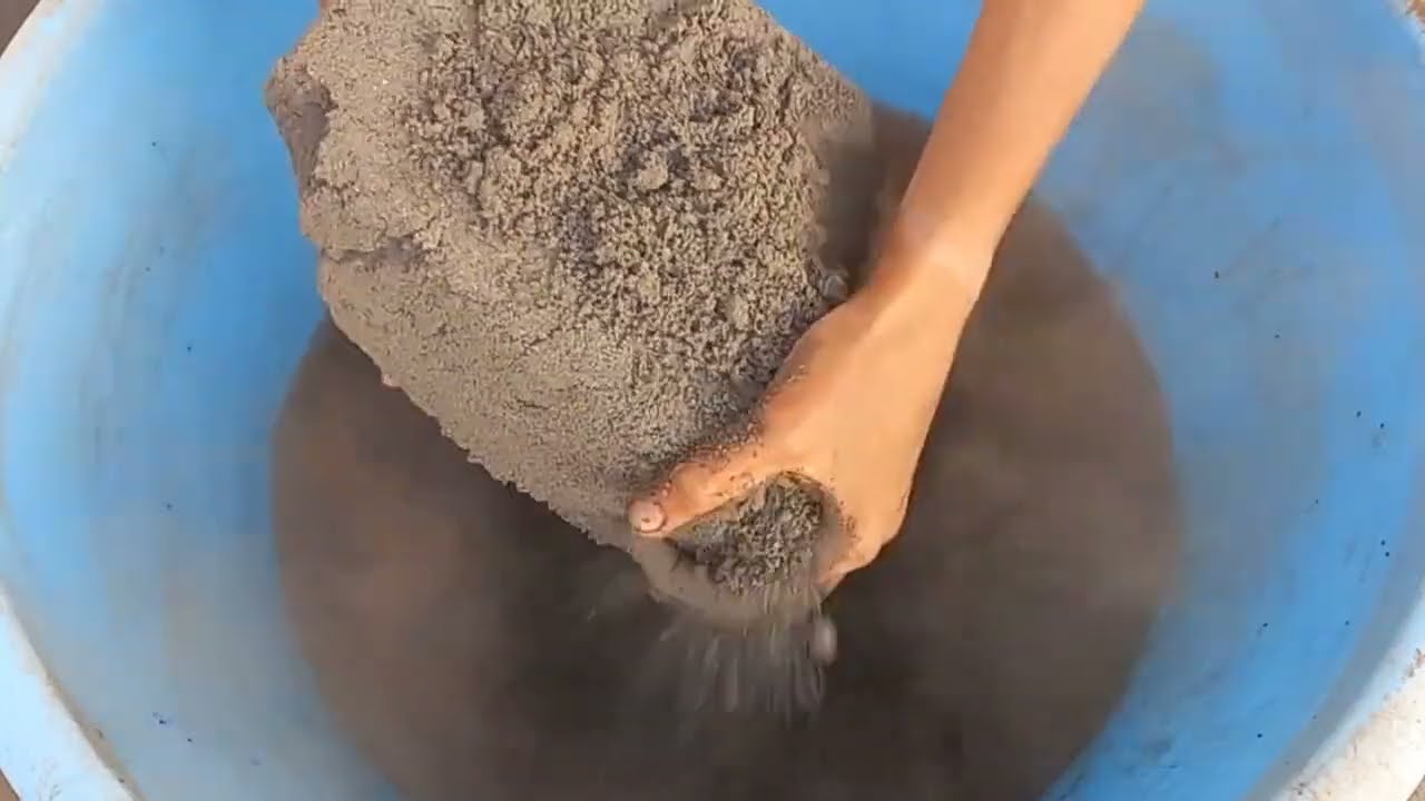 Pure Charcoal Huge Blocks crumbling and mixing in Water #satisfying
