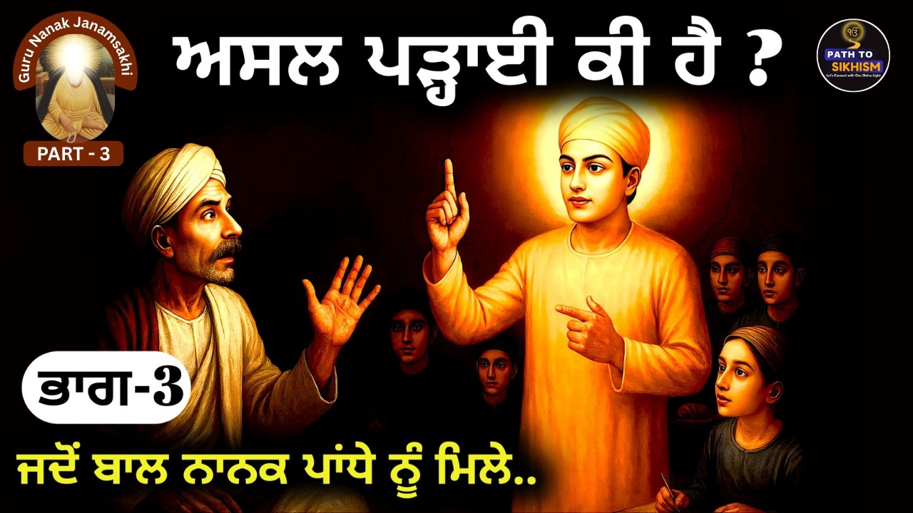 ਜਦੋਂ ਬਾਲ ਨਾਨਕ ਨੇ ਗੀਤਾ ਦੇ ਸਲੋਕ ਉਚਾਰੇ | Janamsakhi Part-3 | When Young Nanak Taught His Teacher