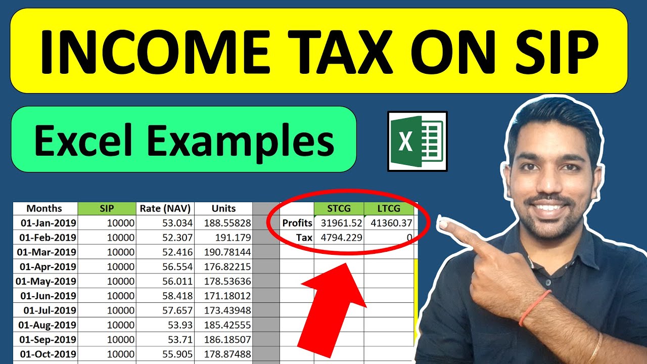 Income Tax on SIP Maturity & Redemption [Excel Examples] | LTCG & STCG Calculations
