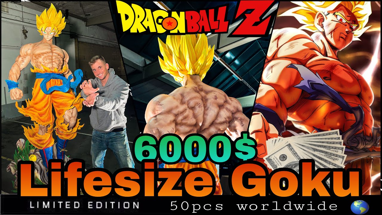 6000$ Lifesize 1:1 Son Goku Super Saiyan UNBOXING / Dragonball Z Anime Statue /50pcs Limited - 260cm