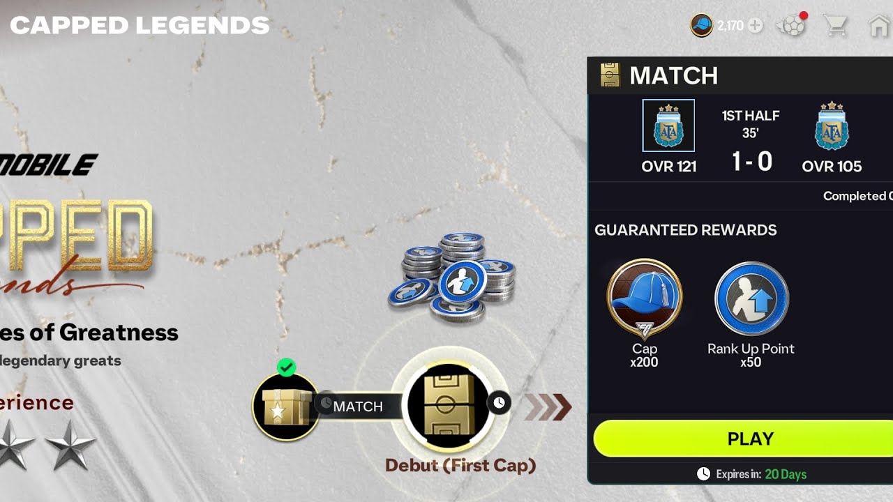 Argentina vs. Argentina. Capped Legends. Diego Maradona. FC Mobile 