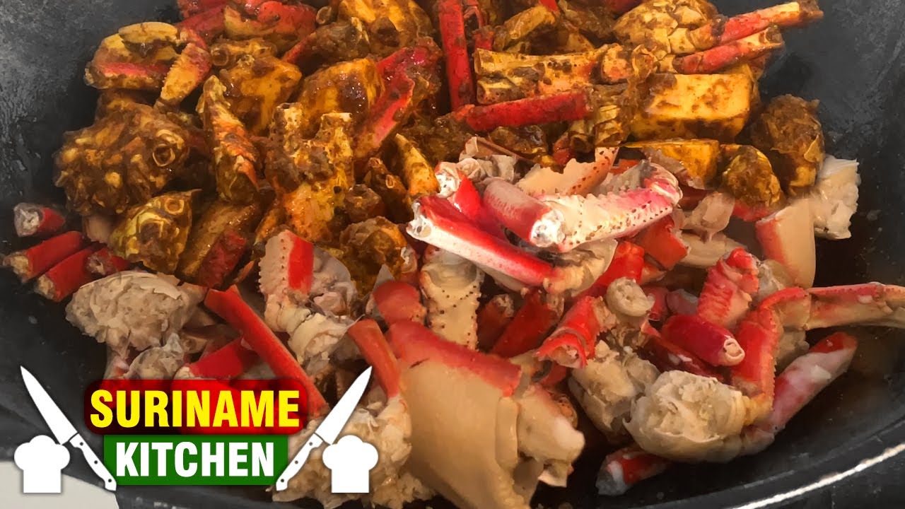 Surinaamse Kraboe (Krab Kerrie Saus) In Masala Gekookt | Crabs (Crab Curry) Cooked In Curry Powder